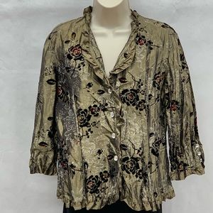 Dress Barn olive green iridescent jacket